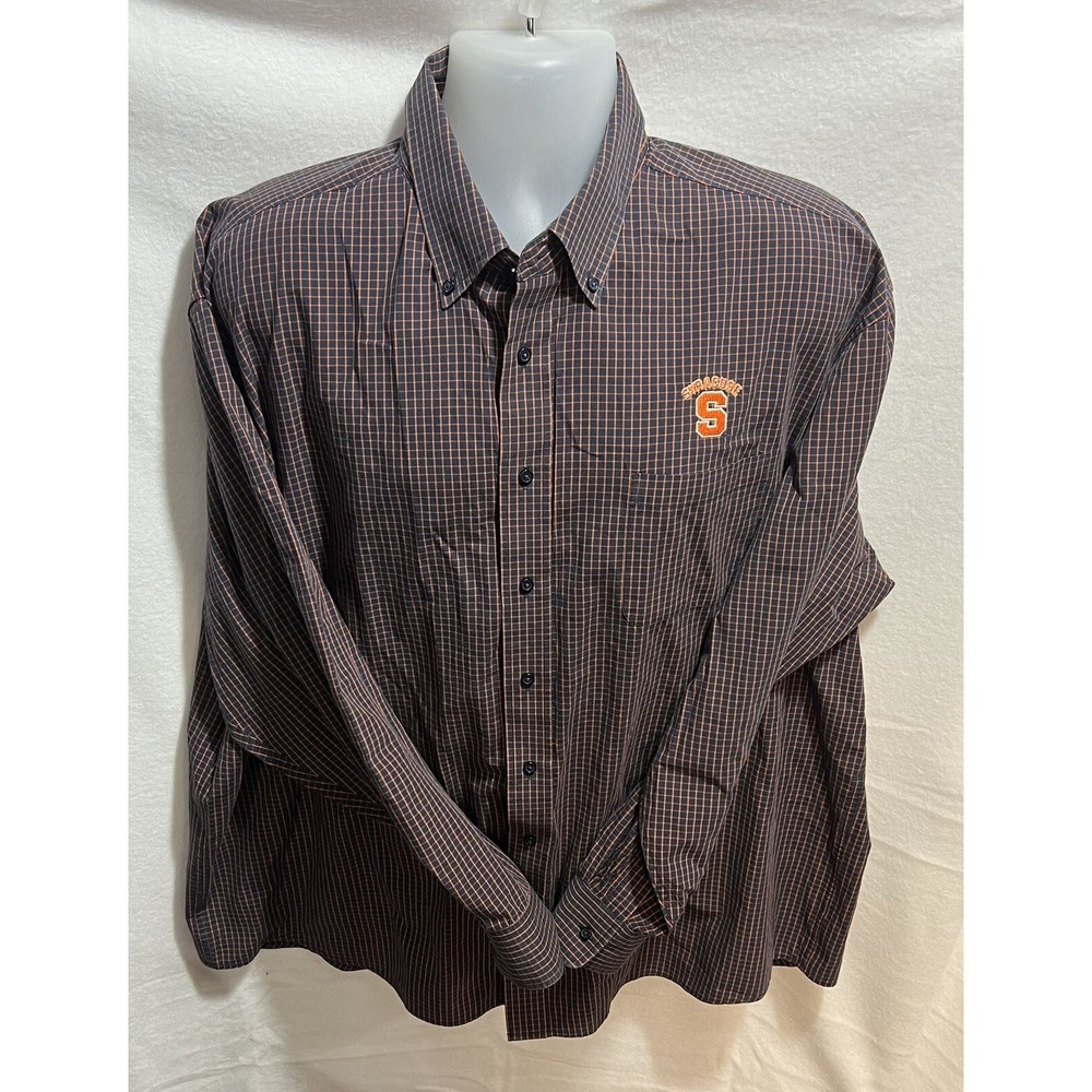 SYRACUSE UNIVERSITY LONG SLEEVE BUTTON DOWN CHECK SHIRT MENS 2X